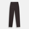 View 3 of product The Turnbull & Asser Brown James Trouser in a straight fit features Italian cotton, belt loops, side pockets, and a front zipper with button closure, displayed on a plain white background.