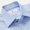 View 4 of product A Turnbull & Asser Yellow and Blue Prince of Wales Check Mayfair Shirt with white buttons and a classic collar, laid flat on a white background.
