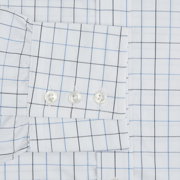 Blue Grid Check Mayfair Shirt Image 3