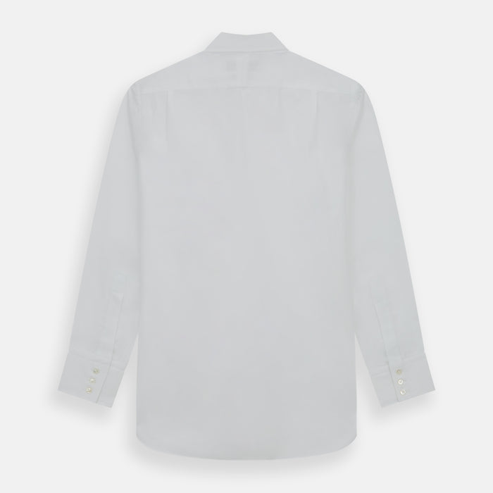 White Royal Oxford Cotton Shirt with Button-Down Collar and 3-Button Cuffs Image 4