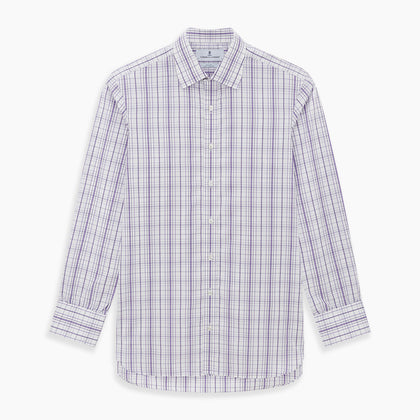 Purple Plaid Check Mayfair Shirt Image 6