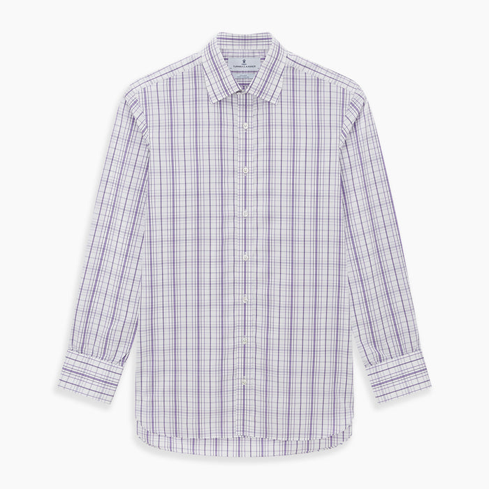 Purple Plaid Check Mayfair Shirt Image 6