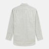 View 5 of product A Turnbull & Asser Green Tattersall Check Cashmerello Regular Fit Mayfair Shirt, featuring a long-sleeve button-up style with a green checkered pattern, is displayed on a plain white surface.