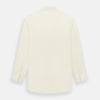 View 3 of product The Turnbull & Asser Cream Cotton Shirt features a T&A collar and double cuffs, elevating men's style. Displayed flat against a white background, this long-sleeve shirt is crafted in classic cream cotton.