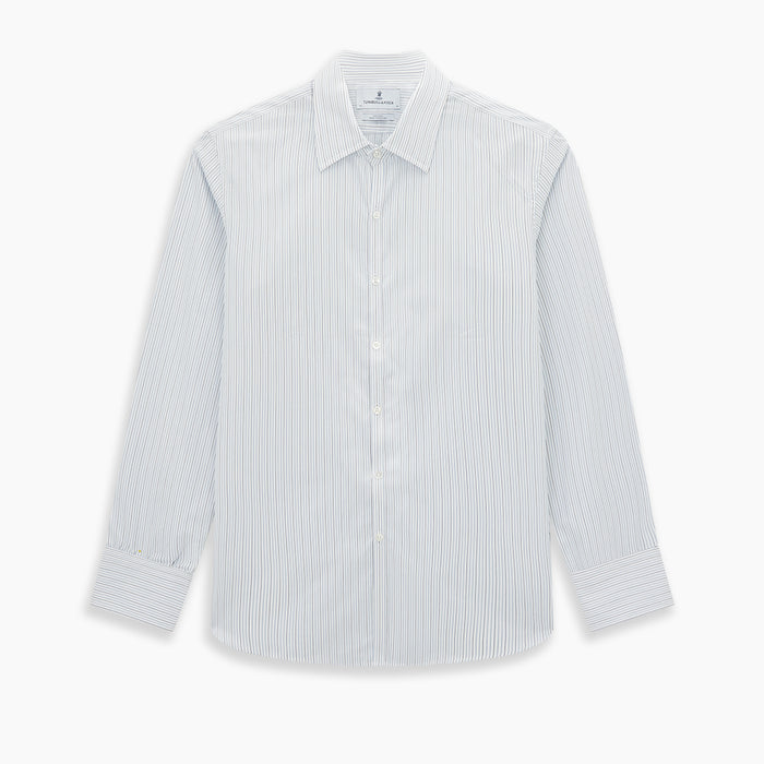 Pale Blue and Navy Pinstripe Westminster Shirt Image 8