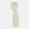 View 1 of product The Turnbull & Asser Ivory Rib-Knit Cashmere Scarf is tied in a simple loop, showing off its textured finish against a plain white background.