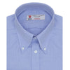 View 6 of product The Turnbull & Asser Blue Royal Oxford Cotton Shirt features a button-down collar, 3-button cuffs, and a visible brand label, shown neatly folded on a white background—ideal for pairing with a navy suit.