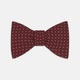 The Turnbull & Asser Burgundy and White Small Spot Printed Silk Bow Tie is shown on a plain white background.