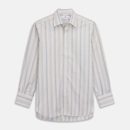 Yellow Multi Stripe Cotton Fabric Image 1