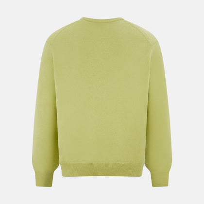 Melon Green Cashmere V-Neck Jumper Image 2