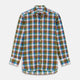 The Turnbull & Asser Green and Pink Multi-check Cotton Blend Regular Fit Mayfair Shirt features a classic T&A collar, white buttons, and an olive green, blue, white, and pink plaid pattern.