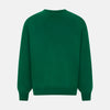 View 3 of product The Turnbull & Asser Hunter Green Fine Merino V-Neck Jumper is displayed against a white background, highlighting classic knitwear style.