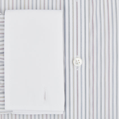 Multicoloured Music Stripe Shirt with Contrast Collar and Double Cuffs Image 3