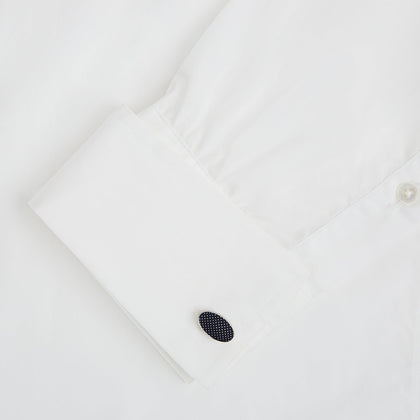 Navy Dotted Oval Cufflinks Image 2