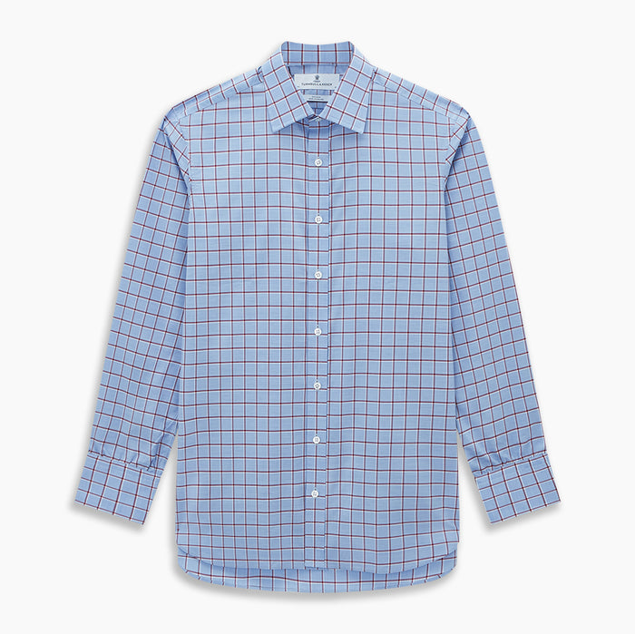 Blue and Burgundy Windowpane Mayfair Shirt Image 6