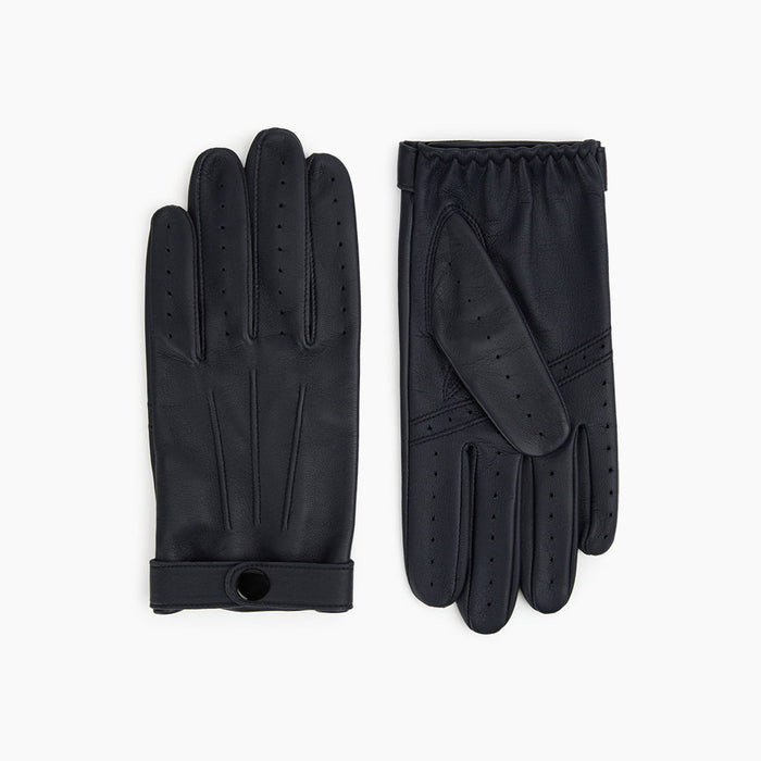 Navy Hairsheep Leather Touchscreen Driving Gloves Image 2