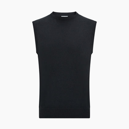 Dark Green Cashmere Round Neck Vest Image 3