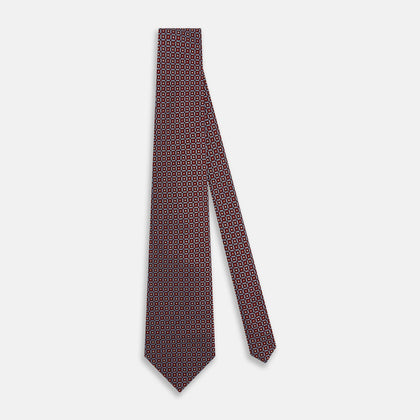Burgundy Diamond Silk Tie Image 1