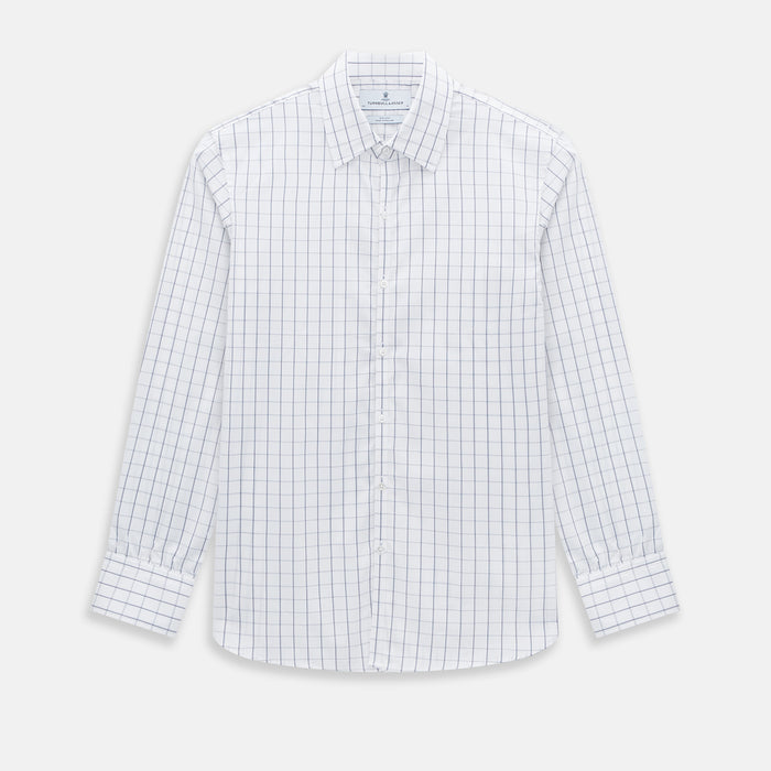 Dark Navy Double-Line Checked Westminster Shirt