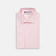 The Turnbull & Asser Pink Poplin Slim Fit Regent Collar Shirt features white buttons and a slim fit label, neatly folded and displayed on a plain white background.