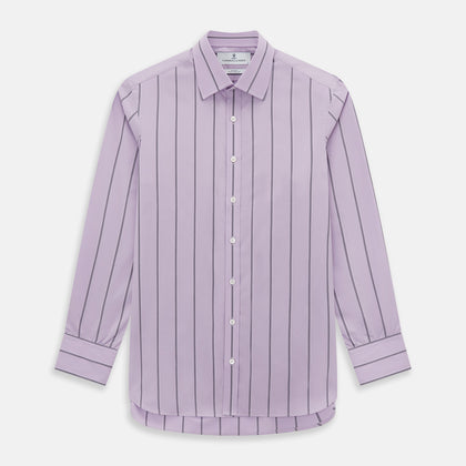 Lilac Track Stripe Mayfair Shirt