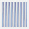 View 1 of product The Blue and Navy Multi Stripe Hand-Rolled Handkerchief by Turnbull & Asser is crafted in England with a white background and evenly spaced vertical stripes in blue and navy.