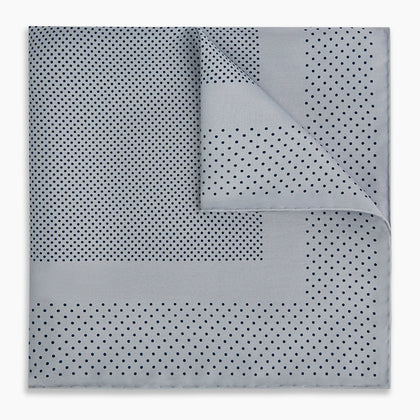Grey Dot Silk Pocket Square Image 9