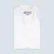 The White Lyocell Hampton Open Collar Shirt by Turnbull & Asser is neatly folded with visible label, notched collar, and buttons, displayed against a light grey background.