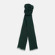 The Turnbull & Asser Forest Green Cashmere Scarf features a hand-dyed finish, soft texture, and lightly frayed edges, artfully tied in a loose knot and displayed on a white background—a true luxury accessory.