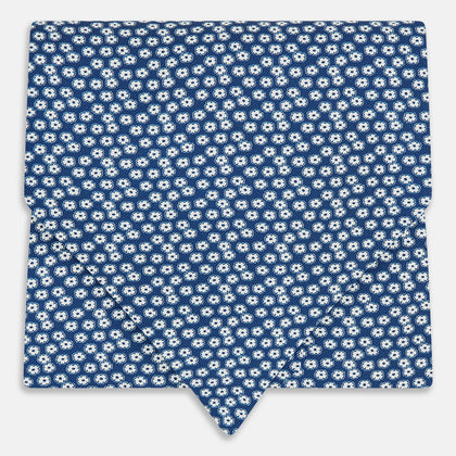 Azzurro Flower Patterned Silk Cravat