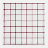 View 3 of product The Turnbull & Asser Burgundy Grid Check Hand-Rolled Handkerchief features a white base with burgundy grid lines forming large squares and is finished with elegant hand-rolled edges.
