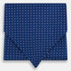 The Turnbull & Asser Pink Dot and Royal Blue Silk Cravat is an elegant British-style wedding accessory, neatly folded with a pointed edge and finished with pink dots, perfect for complementing formal attire.