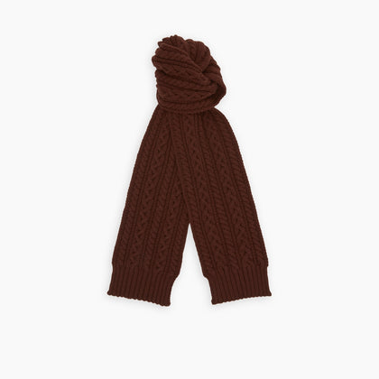 Red Grouse Cable Knit Cashmere Scarf Image 2