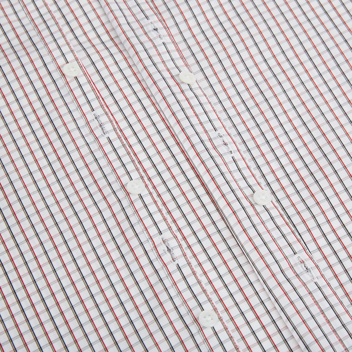 Red and midnight blue Tattersall Check Windsor Shirt Image 6