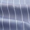 View 4 of product The Turnbull & Asser Pale Blue and White Pinstripe Cotton Blend Weekend Fit Finch Shirt features long sleeves, a chest pocket, and white buttons—ideal for classic, casual style. Shown laid flat on a white background.