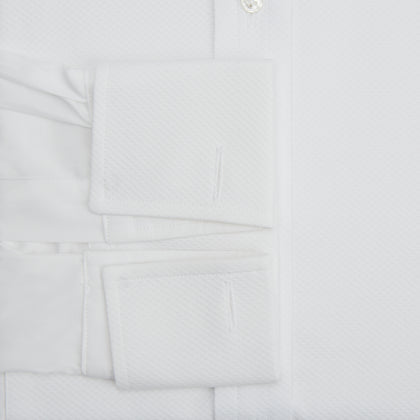 White Marcella Dress Shirt with T&A Collar and Double Cuffs Image 3
