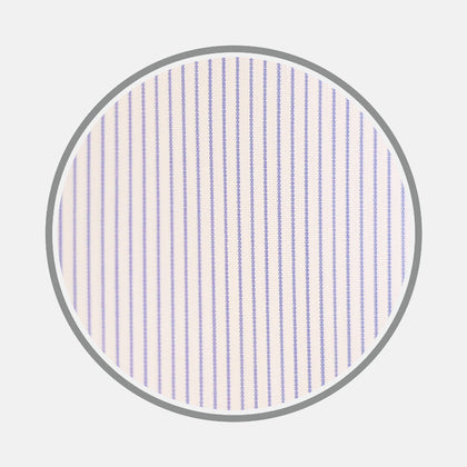 Blue and White Fine Stripe Cotton Fabric Image 1
