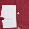 View 4 of product The Turnbull & Asser Dark Red Pin Check Shirt features a crisp white contrast collar and cuffs, with long sleeves and button-up design, shown against a white background.