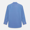 View 2 of product The Turnbull & Asser "The World Is Not Enough" blue cotton Istanbul shirt, as seen on James Bond, is a light blue oxford long-sleeve button-up with a pointed collar and white buttons, displayed on a white background.