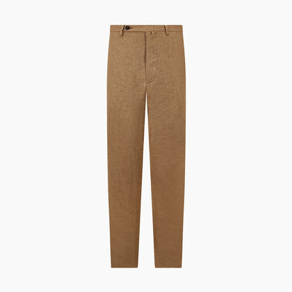 Camel Striped Linen Edmund trousers Image 7