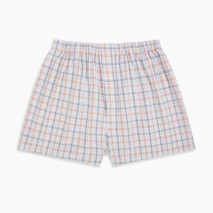 Blue and Orange Multi Graph Check Godfrey Boxer Shorts Image 2