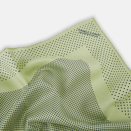 Melon Green Dot Silk Pocket Square Image 1