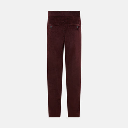 Burgundy Corduroy Henry Trousers Image 2