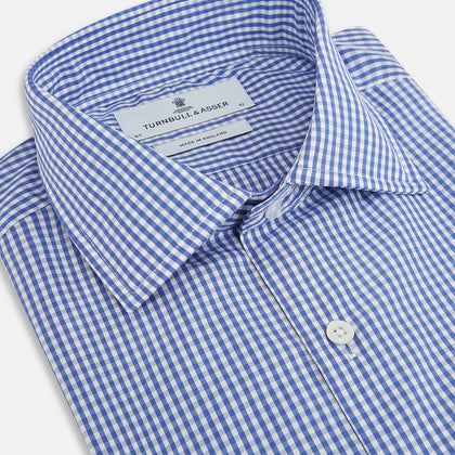 Blue Grid Check Belgravia Shirt Image 1