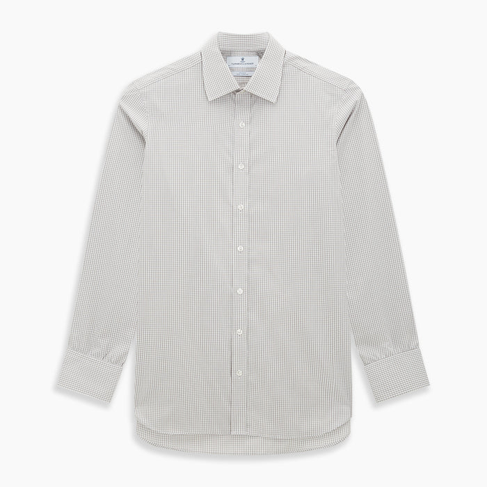 Grey Micro Shadow Check Mayfair Shirt Image 6