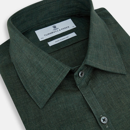 Forest Green Linen Westminster Shirt Image 1