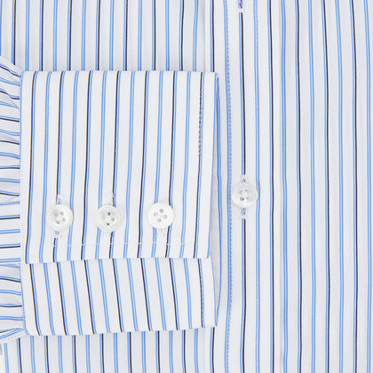 Blue and Navy Double Stripe Mayfair Shirt Image 3