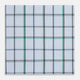 The Turnbull & Asser Hand Rolled Blue and Green Tattersall Check Handkerchief—a white cotton pocket square with blue, green, and black check pattern—is neatly displayed on a plain white background.