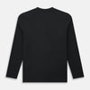 View 3 of product The Turnbull & Asser Charcoal Long-Sleeve T-shirt, featuring a classic crew neck, is displayed flat on a white background, showcasing its versatile style for men's fashion.