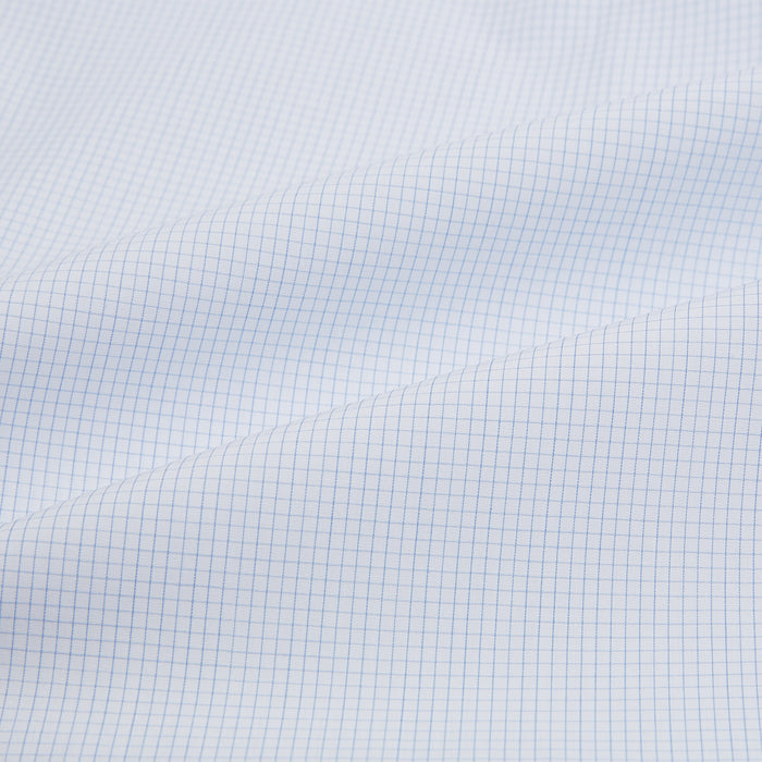 Blue and White Micro Check Mayfair Shirt Image 5